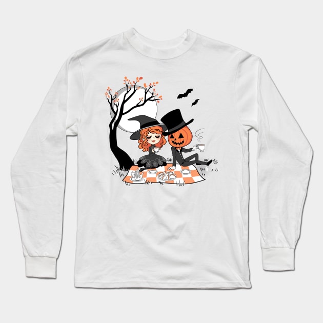 Spooky Tea Party Long Sleeve T-Shirt by KatIvyArt